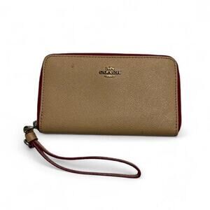 Coach Leather Wallet red interior